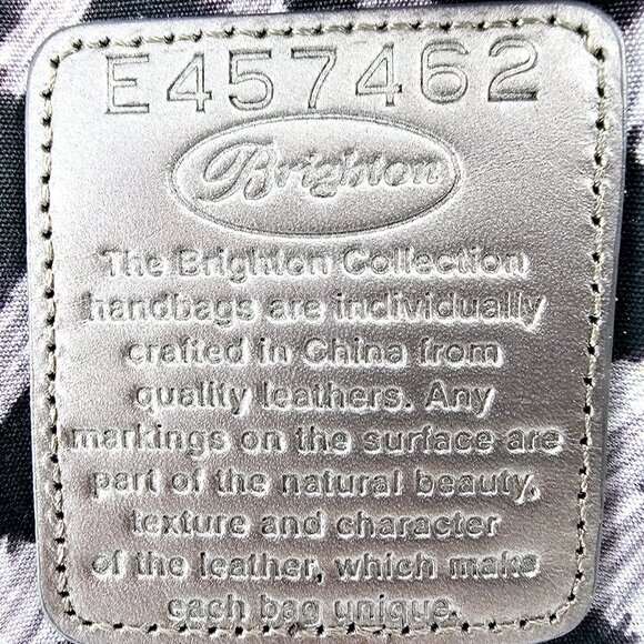 BRIGHTON Pewter Pebble Faux Patent Croc Leather Adjustable Strap Crossbody - Picture 12 of 15